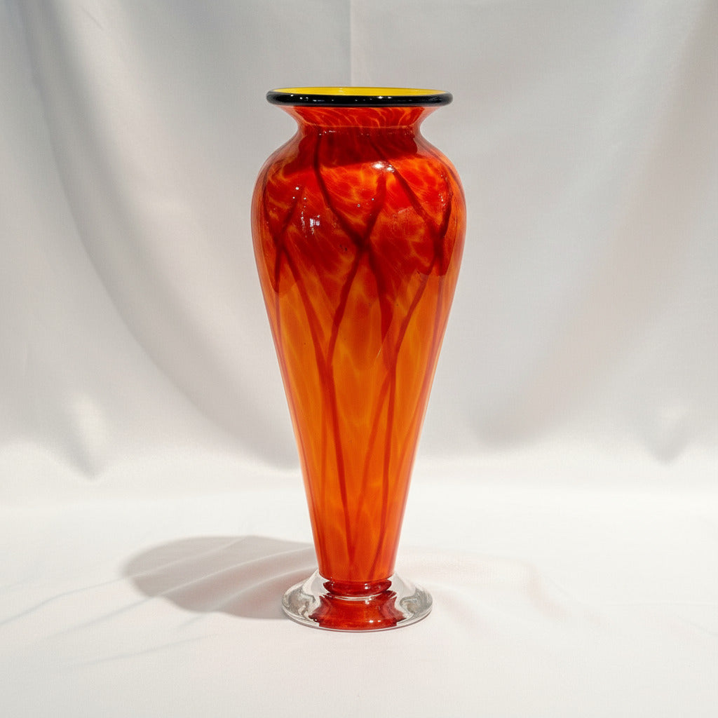 Art Glass Vase - XL Vase Burnt Diamond 13.75"