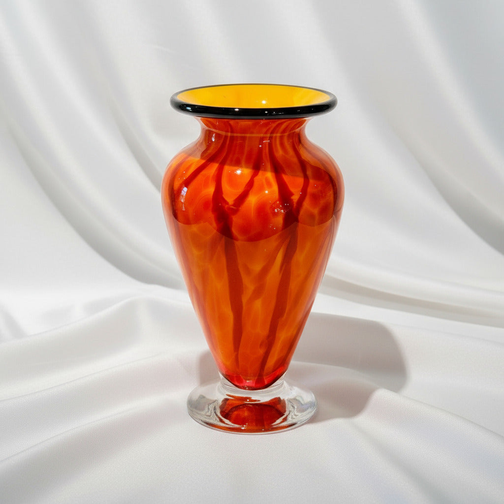 Art Glass Vase - Small Vase Burnt Diamond 6.5"