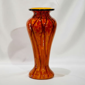 Art Glass Vase - Slender Lady Yellow/Ruby 9 3/4"