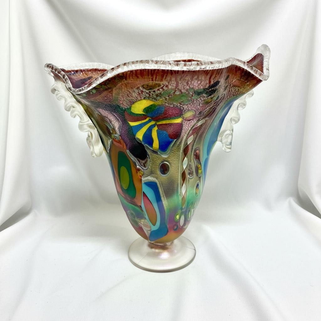 Contemporary Glass Cherry Red Vase