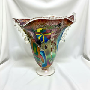 Contemporary Glass Cherry Red Vase