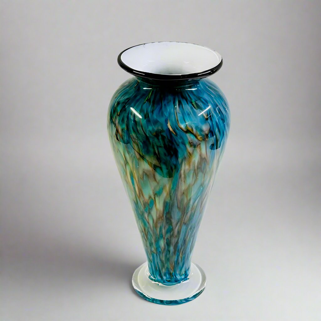 Art Glass Vase - Crater Lake Blue 9.5"