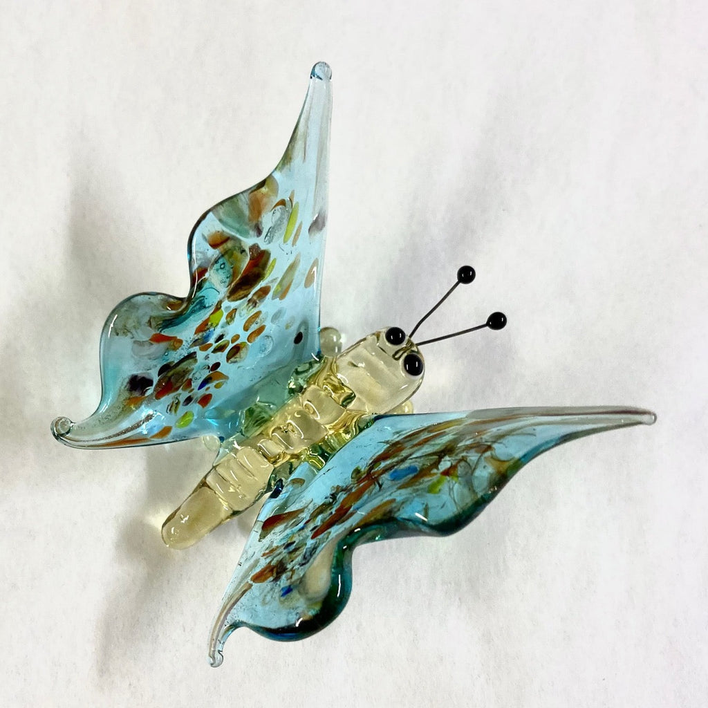 Blue Butterfly Glass Sculpture