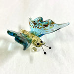 Blue Butterfly Glass Sculpture