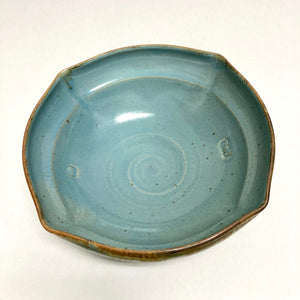 David Voll Stoneware Large Square Bowl Robin's Egg Blue