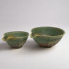 David Voll Stoneware Pouring Bowl set of 2 Rust/Green