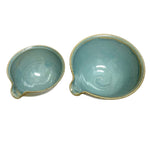 David Voll Stoneware Pouring Bowl set of 2 Robin's Egg Blue