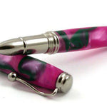 Indigo Roller Ball  Pen Pink wth Green Filet