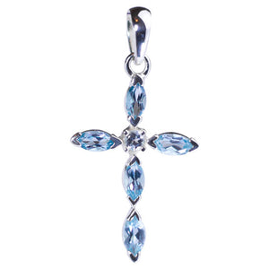 Blue Topaz Cross Pendant
