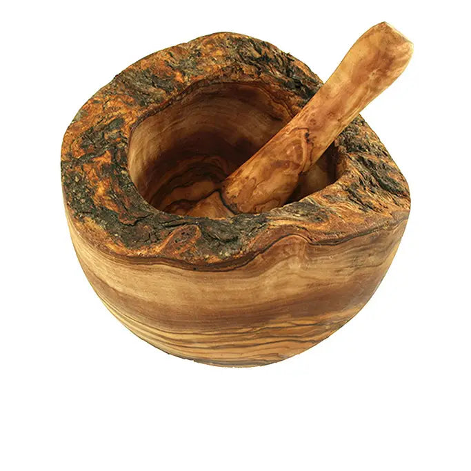 Rustic Olive Wood  Mortar & Pestle Small