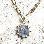 French Coin Equestrian Necklace