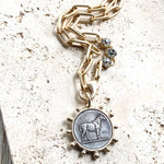 French Coin Equestrian Necklace