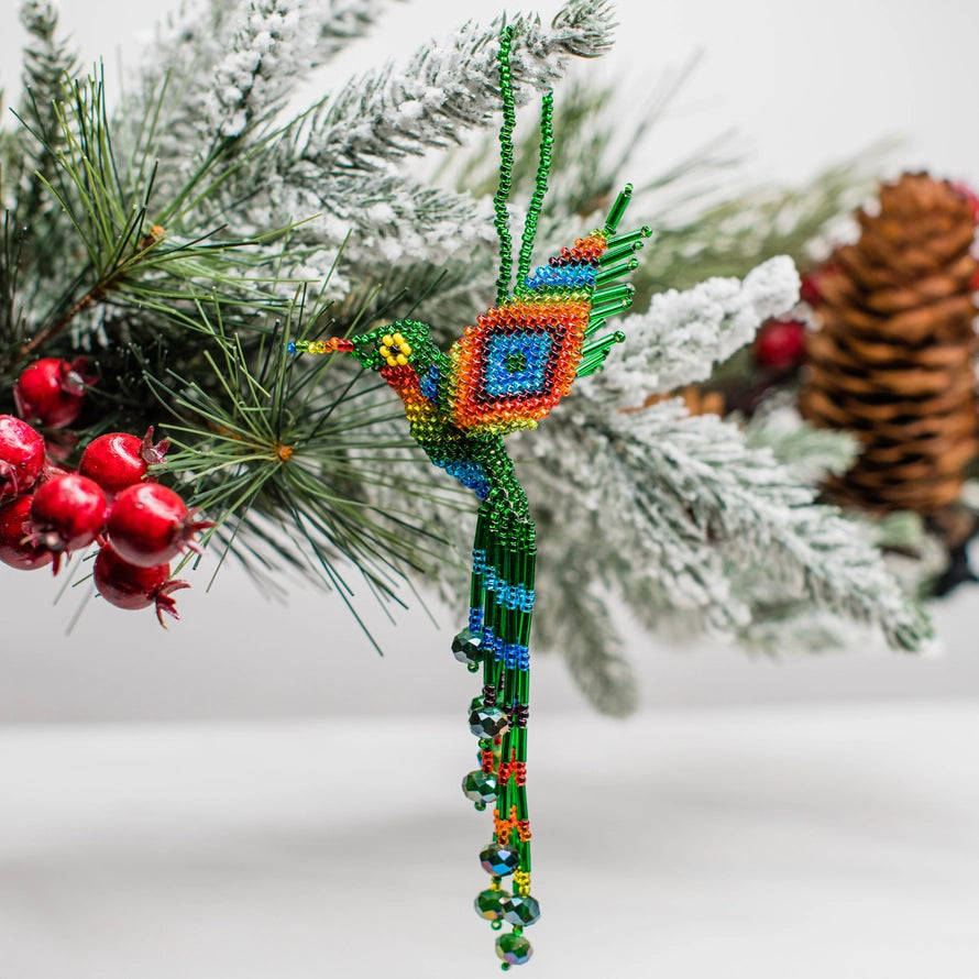 Beaded Hummingbird Ornament