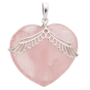 Rose Quartz Angel Wing Pendant