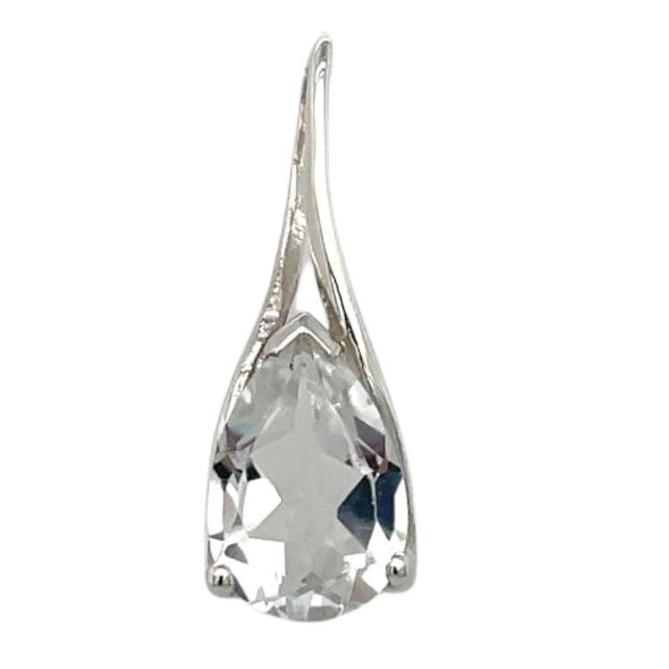 White Topaz Raindrop Pendant