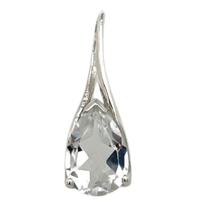 White Topaz Raindrop Pendant