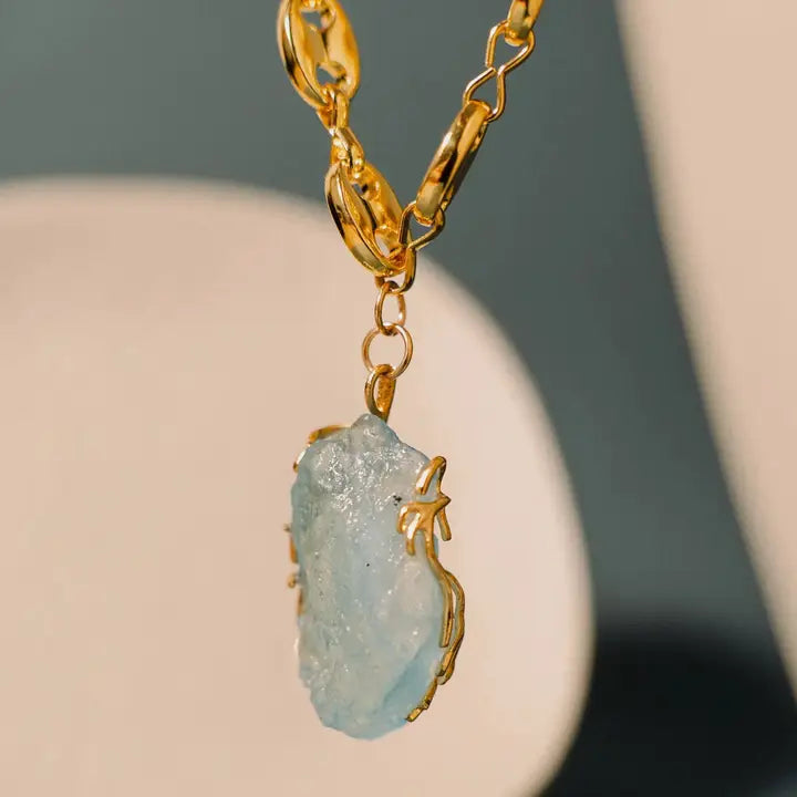 Aquamarine Stone Necklace