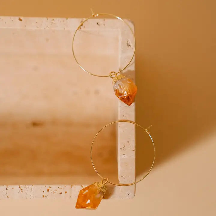Citrine Hoop Earrings