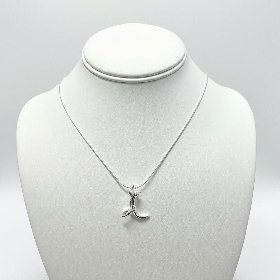 “Just Hang in There” Cat Pendant Sterling Silver