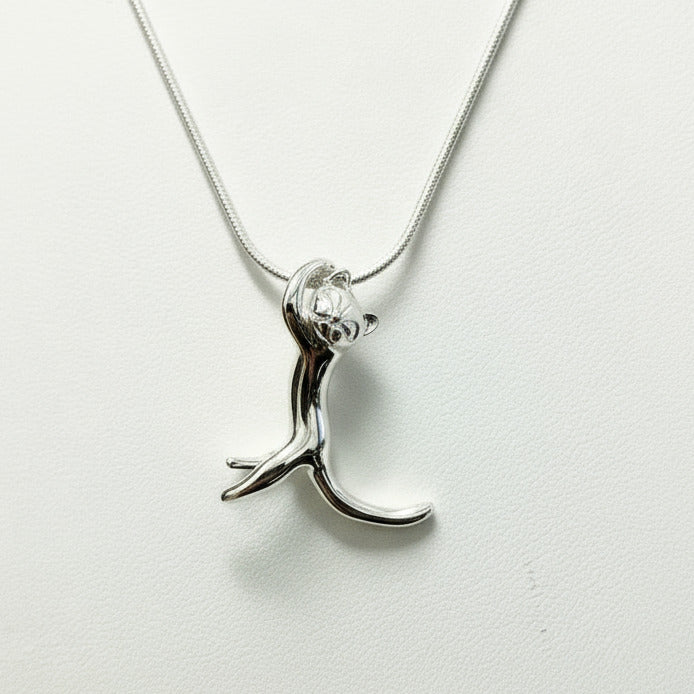 “Just Hang in There” Cat Pendant Sterling Silver