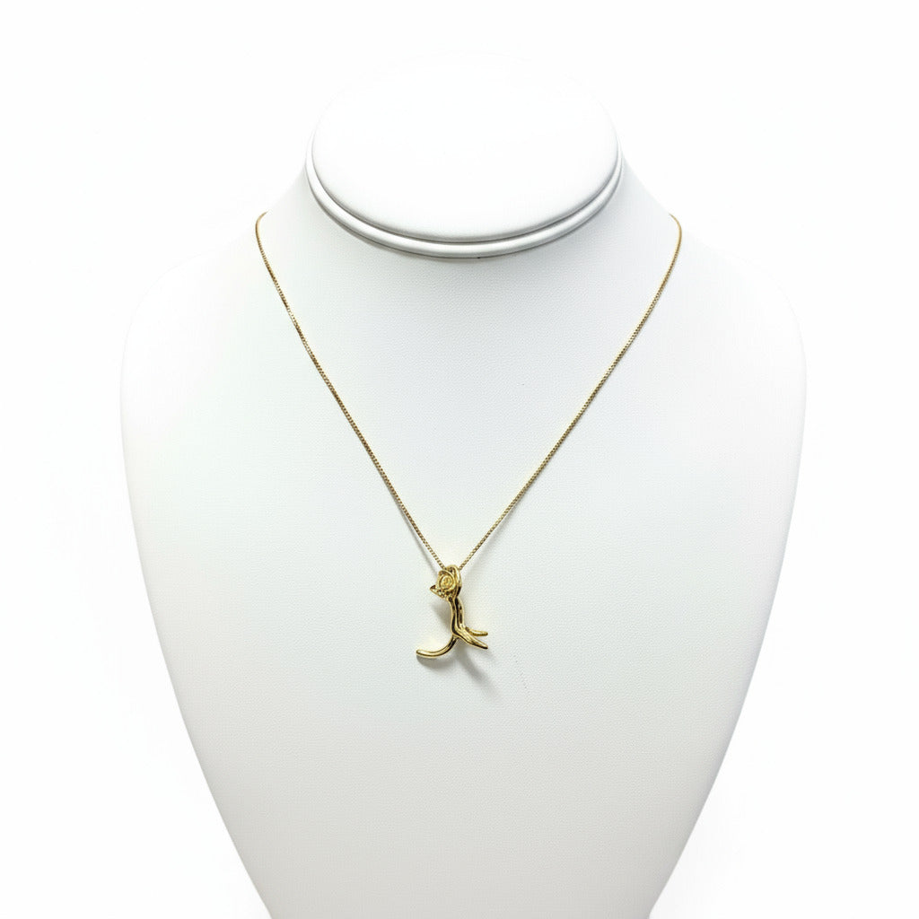 “Just Hang in There” Cat Pendant 18k Gold over Sterling Silver