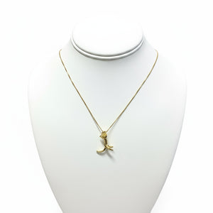 “Just Hang in There” Cat Pendant 18k Gold over Sterling Silver