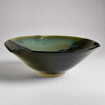 Pinched Stoneware Bowl 12" Black Pearl