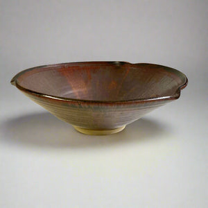 Pinched Stoneware Bowl 14" Ancient Copper