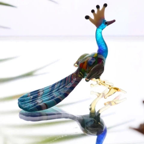 Peacock Glass Sculpture