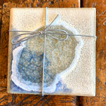 Stoneware Glass Accent Coaster Set of Two