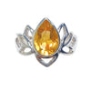Citrine Lotus Ring