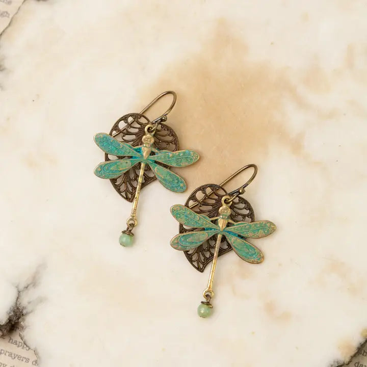 Copper Dragonfly Earrings