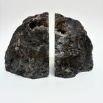 Geode Agate Bookends Black