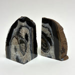 Geode Agate Bookends Brown/Black 6 pounds