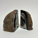 Geode Agate Bookends Brown/Black 6 pounds