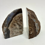 Geode Agate Bookends Brown/Black 6 pounds
