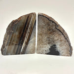Geode Agate Bookends Black