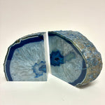 Geode Agate Bookends Blue