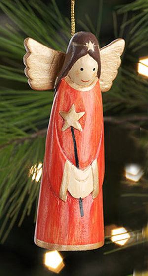 Carved Wood Angel Ornament