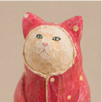 Wood Carved Animal Sleep Over Kitty