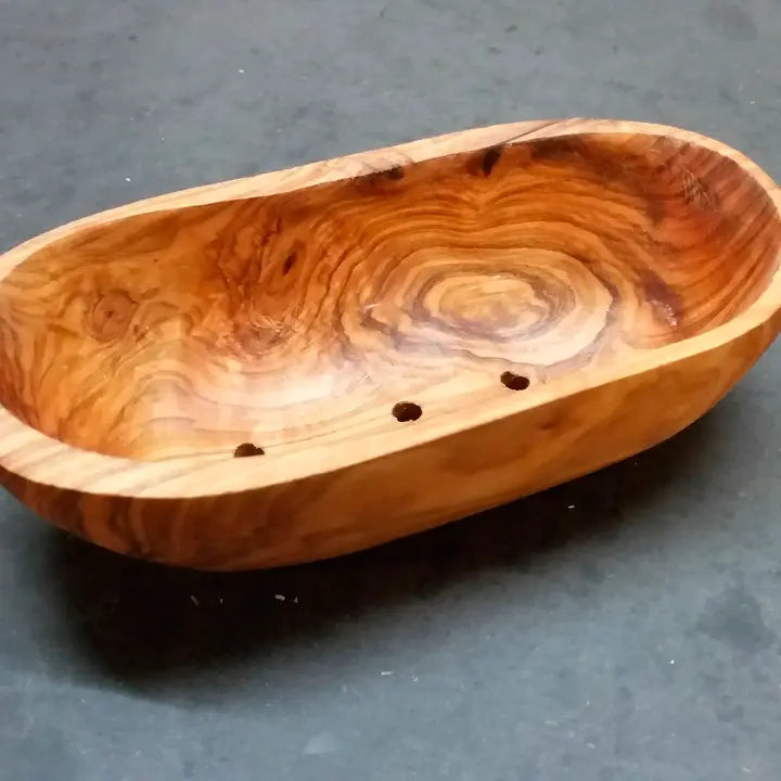 Olive Wood Soap Dish Smooth Rim