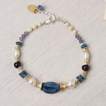 Kyanite, Iolite & Pearl Bracelet