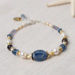 Kyanite, Iolite & Pearl Bracelet