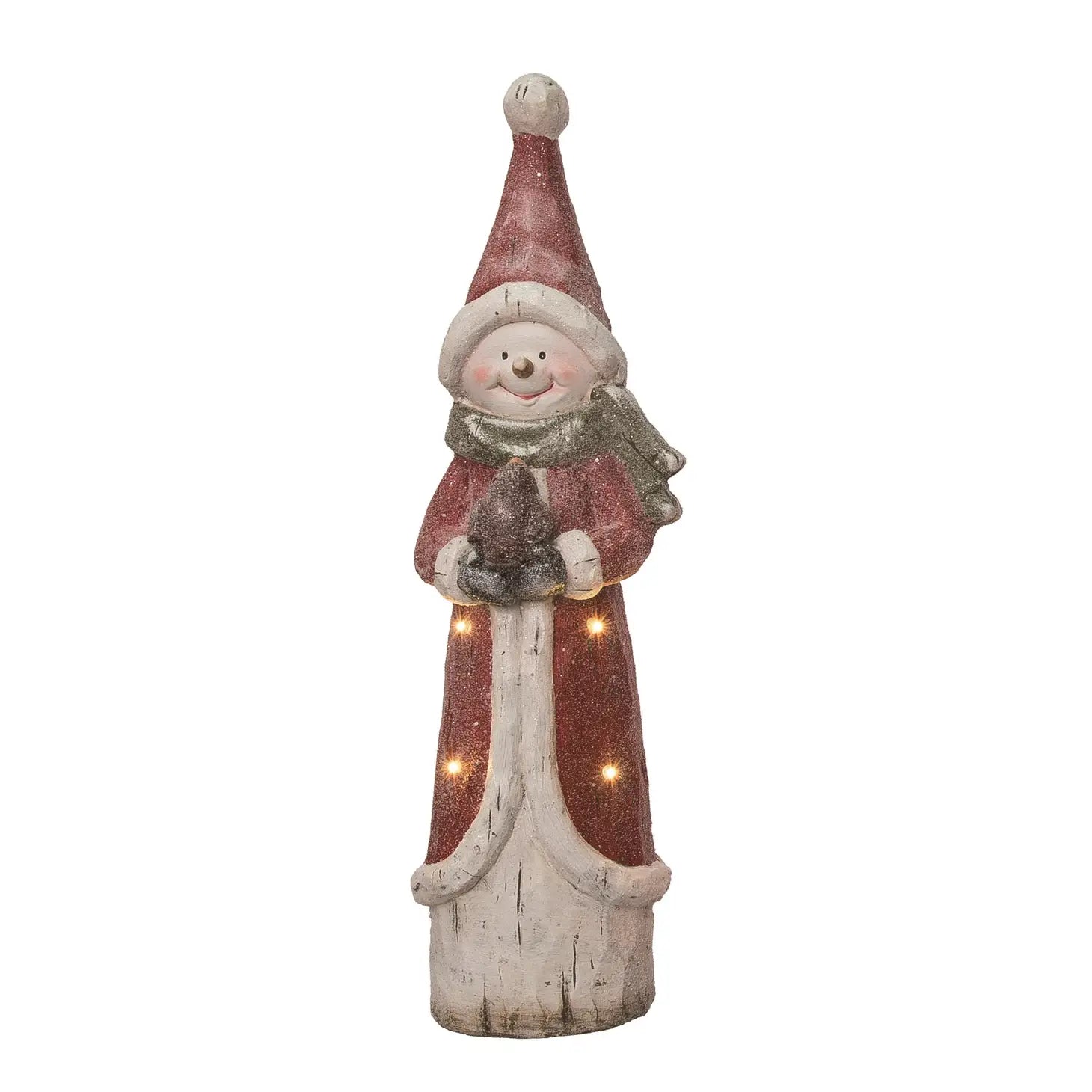 Cardinal Snowman Lighted