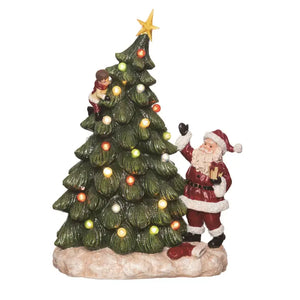 Lighted Santa with Tree