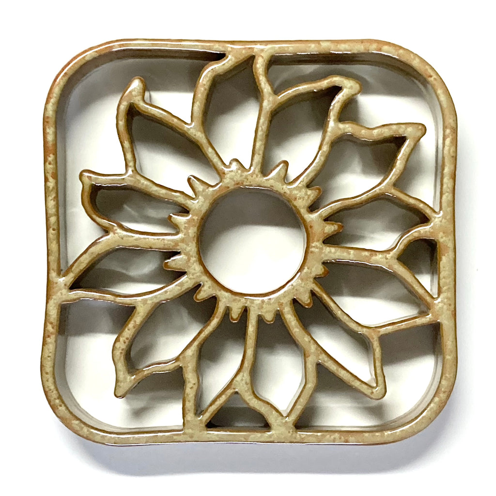 Sunflower Stoneware Trivet Amber