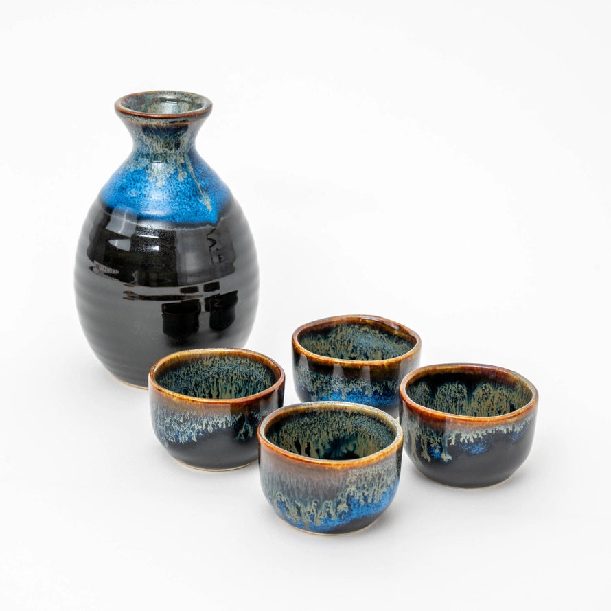 Mino Tenmoku Sake Set