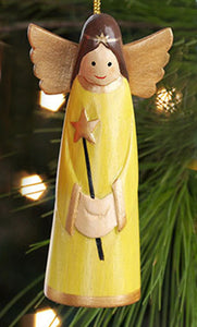 Carved Wood Angel Ornament
