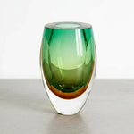 Cased Optic Two Color Vase