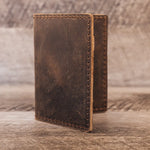 Leather Billfold Wallet Brown